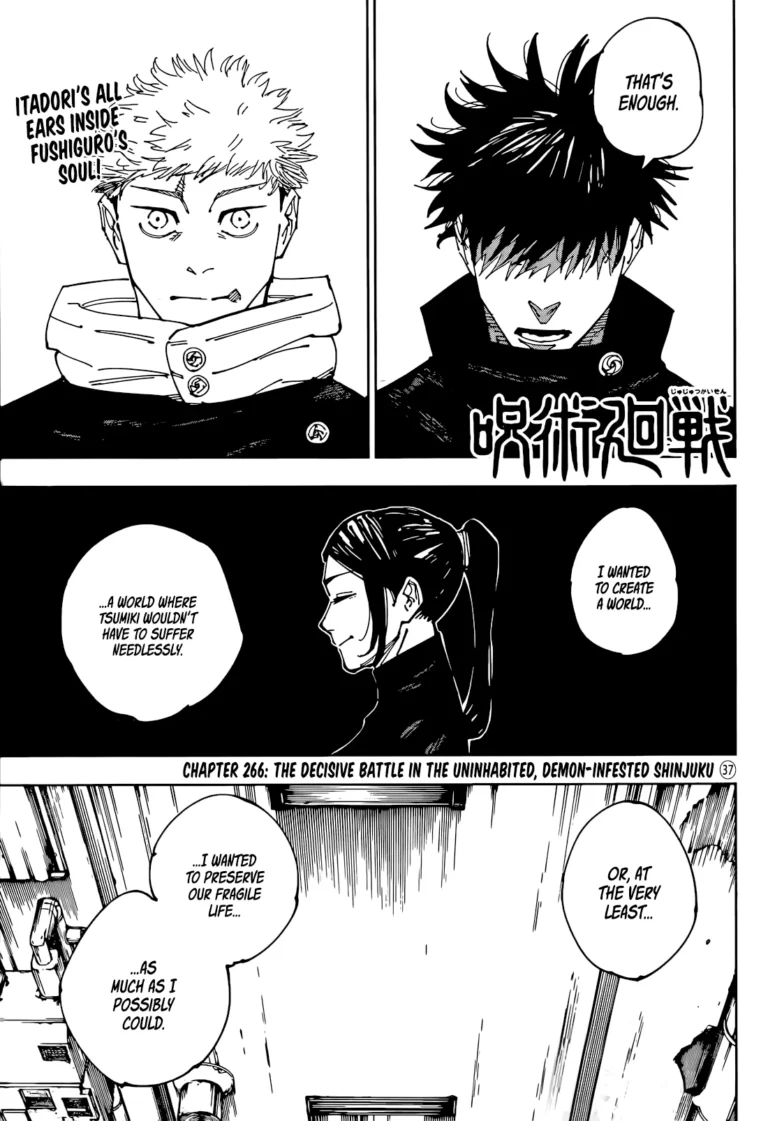 jujutsu kaisen manga chapter 266 read online