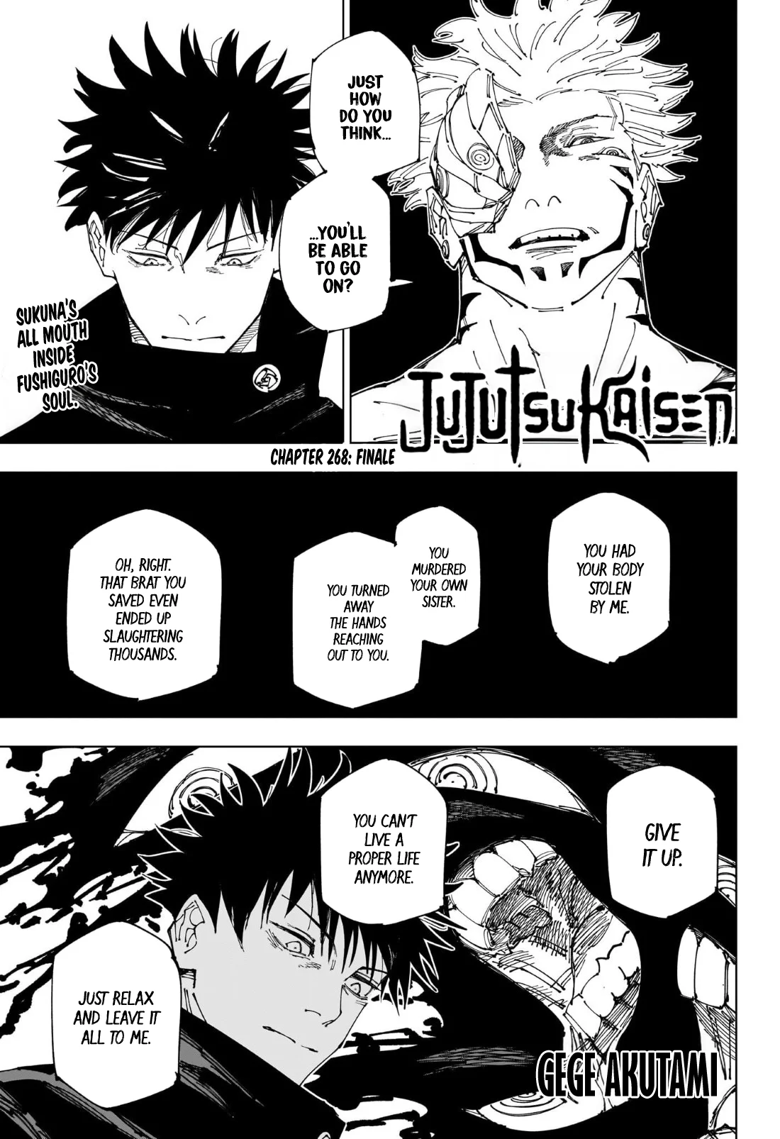 jujutsu kaisen manga chapter 268 read online