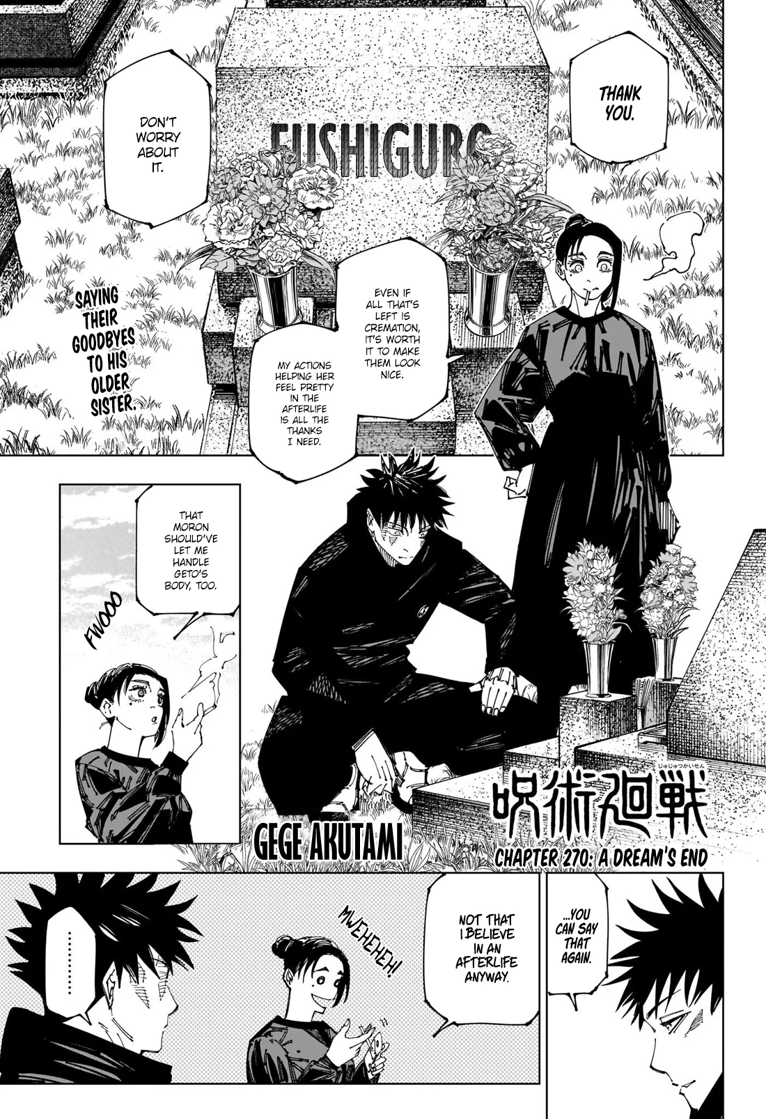 jujutsu kaisen manga chapter 270 read online