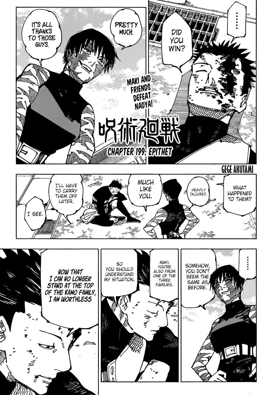 Jujutsu Kaisen Manga Chapter 199 read online